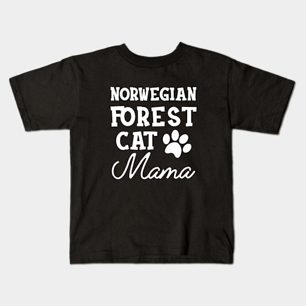 Norwegian Forest Cat Mama Kids T-Shirt by KC Happy Shop